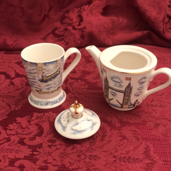 The Tower and Albert Bridges Single Teapot and Cup - Picture 11 of 12